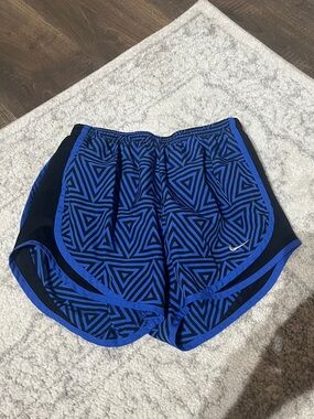 Nike Tempo Blue & Black Geometric Shorts